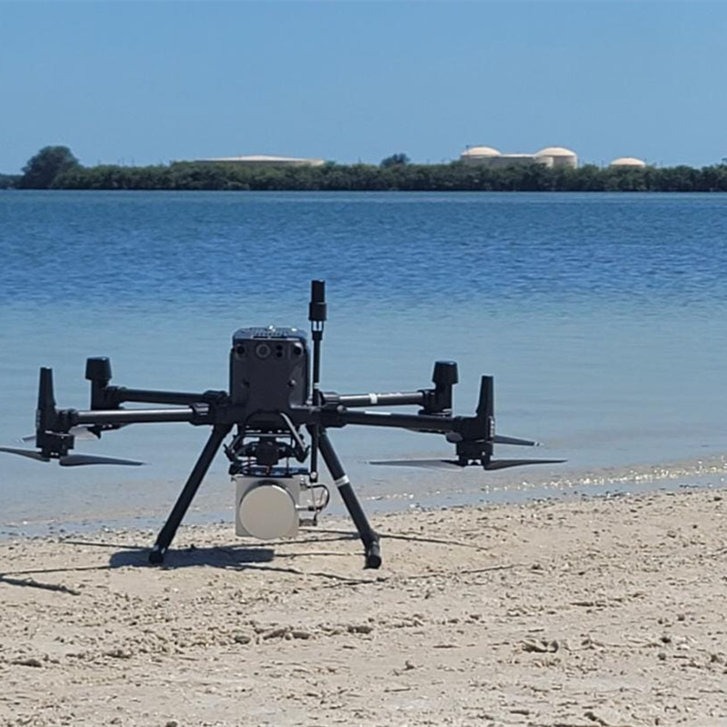 Drone Lidar Scanner Geosun GS-130X Pemindaian 3D Built-In Kamera RGB Total Solusi Udara DJI M300 Hemat Biaya